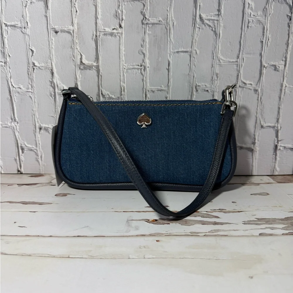 NWT Kate spade Kayla Denim Blue Convertible Wristlet KK119